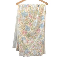 Vintage Pastel Floral Fabric Yardage Watercolor Print Sewing Quilting Material