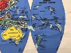 1988 Hugg-A-Planet EARTH Fabric Panel By XTG Products DIY Huggable World Map