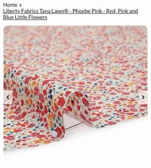 Liberty Of London Tana Phoebe Lawn Fabric 2 Yards Sewing