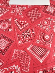 Fabric Red Bandana Print 2 Yards + 6″ x 44″ 100% Cotton