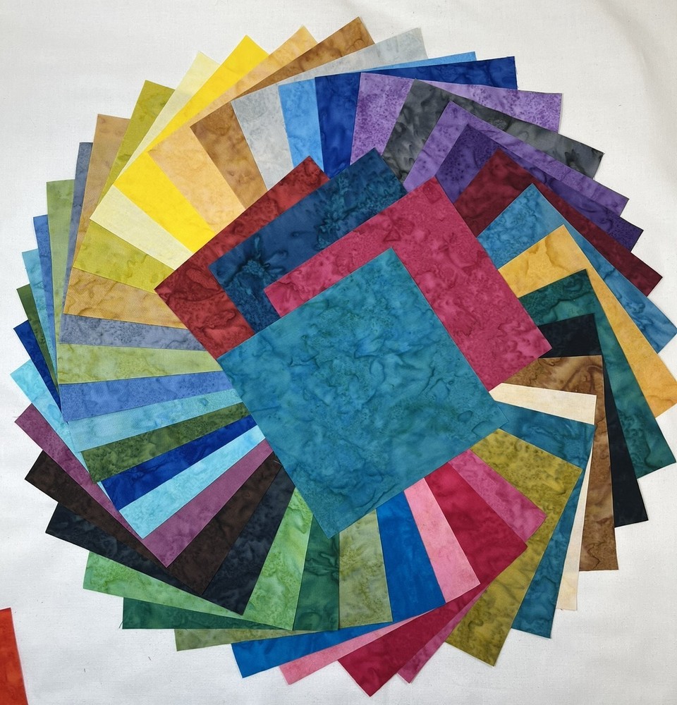 92 5″ Squares ~ Bali Granite Hill Batiks ~ Mega Charm Pack ~ Benartex