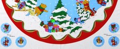 Disney Winnie The Pooh Christmas Tree Skirt & Fabric Panels – 2 Panels, 58″