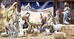 Let Us Adore Him Quilt/Pillow Panel 36 x 44in, 3 Wishes Fabric