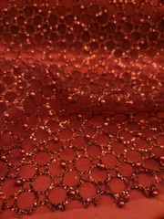 Fabric Sold By The Yard Burgundy Beaded Lace Glitter Sparkle Pearls On Mesh Prom