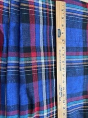 Blue/White/Red/Black plaid Heavy Linen/ Cotton Remnant 45″ x 6 2/3yd.