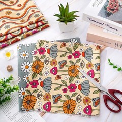 Colorful Retro Floral Fabric Bundles – 12 Pcs 18×22 Inch for Handmade Crafts