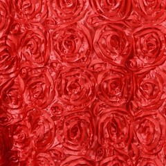 Paige RED 3D Floral Polyester Satin Rosette Fabric by the Yard – 10028