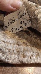 3+ sq. yds. Embroidered Linen Fabric, 84″ long x 56″ wide, Foliage, Taupe/Brown