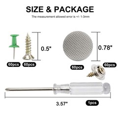 60-Piece Car Roof Headliner Repair Kit – Universal Snap Rivets & Installation To