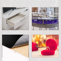 5Pcs Self Adhesive Velvet Fabric Sticky Felt Liner for Jewelry Box Drawer Liner