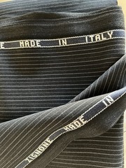 NEW MADE IN ITALY Reda 3.2M/3.5YD Wool Suiting Fabric Dark Blue Black Stripes