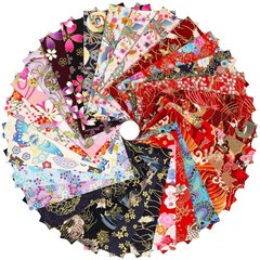 30 Pieces Japanese Style Fabric Squares Fat Quarters Cotton Wrapping Cloth Qu