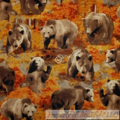 BonEful FABRIC FQ Cotton Quilt Orange Brown Coffee Bean Food Drink Snack Kitchen