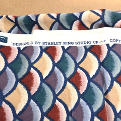 Stanley King Studio Dupont Teflon Fabric 33″ x 66″ Peacock Scallop Pattern