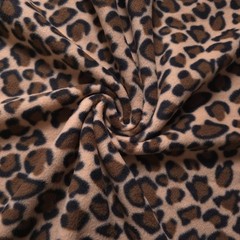 Leopard Print Fleece Fabric 58″ Wide Animal Print Fleece Yard Tan Brown