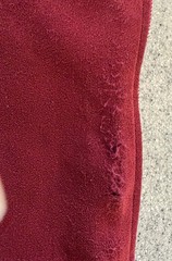 Vintage UltraSuede fabric handmade throw pillow zip case/burgundy, to repurpose