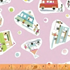 Vintage ICE CREAM TRUCK Cotton Print by WINDHAM FABRICS BTY