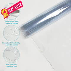 Clear Vinyl for Sewing, PVC 11.8″x48″ (30cmx122cm), Transparent-0.3mm