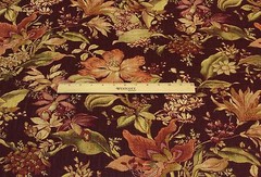 RICHLOOM WENTWORTH BURGUNDY RED FLORAL LINEN CURTAIN FABRIC BY THE YARD 54″W