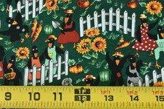 By 1/2 Yd, Vintage, Colorful Halloween-Characters in Garden, Hi Fashion, B1703