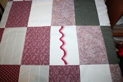 Mauve Pink Floral Cotton Fabric Unfinished Blanket Quilt Top – 51×90