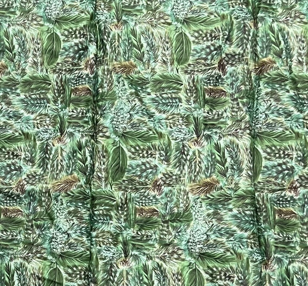 2 Yard Green Printed Cotton Fabric 40” Width