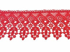 MACRAM&Egrave lace; RED GEOMETRIC DESIGN CM 8