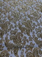 Vintage 1960’s Brocade Fabric in Gold Thread Floral Design -5 1/2 yards