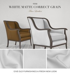 VViViD Bycast65 White Matte Correct-Grain Faux Leather Marine Vinyl Fabric