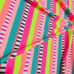 Spandex Stretch Fabric Animated Colorful Stripes print 60″ wide Swimsuit By Yard