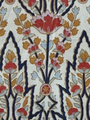 John Robshaw Marmar Kashmir Hand Blocked Fabric 2 yds 54″ W Linen Cotton
