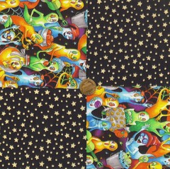 Ghastly Ghosts and Moonlight Stars Cotton Novelty Craft Fabric Squares my8