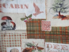 “NORTH MEMORIES” ANIMAL PATCH OWL DUCK DEER COTTON FABRIC 25X43 INCHES NEW