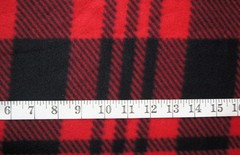 1+ Yard Red Black Plaid Fleece Fabric 40″ X 60″