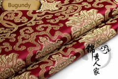 Chinese Floral Satin Silky Fabric Brocade for Dress Costume Qipao Crafts Retro