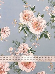 Brushed Single Spun 2 ways Stretch Big Floral Design Light-Medium Weight