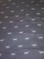 Charcoal Gray White Zebra Cotton Luxe Flannel Fabric~2-1/4 yards Uncut~JoAnn