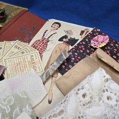 Junk Journal Lot 1Lb Ephemera Trim Lace Fabric Craft Collage Paper Book Cover