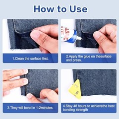 Fabric Glue for Clothing Permanent Washable, 60ML Liquid Stitch, Fabric Adhesive