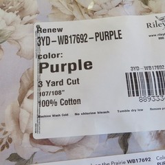 3 Yards Long, Renew Purple Floral ~ 108″ Wide Quilt Backing Width By Riley Blake