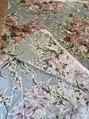 Waverly Bonded Fabric Charleston Gardens Flower Bouquets With Gold Accents 2 yrd