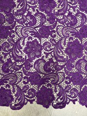 Maggie PURPLE Guipure Venice Heavy Lace Fabric by the Yard – 10019