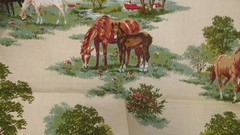 Vtg House N Home Fabric – Palomino – Quarter Horses – 48″ x 23″