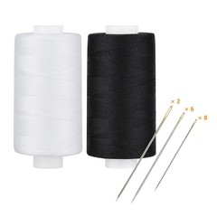 Simthread All Purpose Thread Polyester 400 Yards Each (1 30, 1 White 1 Black