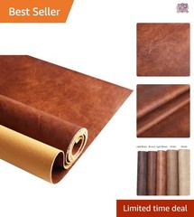 Faux Leather Upholstery Fabric 36×54 Waterproof Distressed Bark Brown 1.2mm