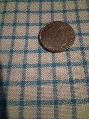 Blue And White Cotton Blend Checks/Plaid Fabric 45″ X 56″