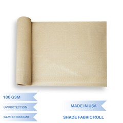 Custom 6 FT Beige Fabric Roll Sunwind Screen UV Block Shade Cloth patio Yard