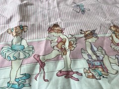 Vintage Daisy Kingdom Ballerina Babies Border Standard Pillowcase Cotton Glitter
