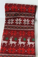 Reindeer and Poinsettias Seasonal fabric 1 yard Precut 2024 New old Stock