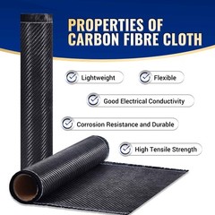 5FT Carbon Fiber Repair Kit 12″ Carbon Fiber Cloth Roll 8OZ Epoxy Resin 4OZ H